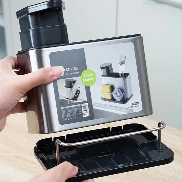 3-in-1 Kitchen Soap Dispenser with Organizer