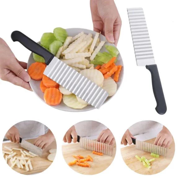 Stainless Steel Potato Wavy Cutter Vegetable Carrot Slicer Knife Kitchen Tools  No reviews